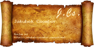 Jakubek Csombor névjegykártya